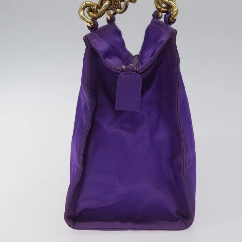 RARE PRADA Purple & Gold Nylon Vintage Handbag / Purse  (EUC) - Picture 4 of 16